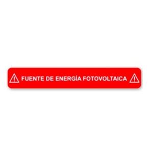 Etiqueta: Fuente de energía fotovoltaica 6.50" x 1.0" 20 pzas